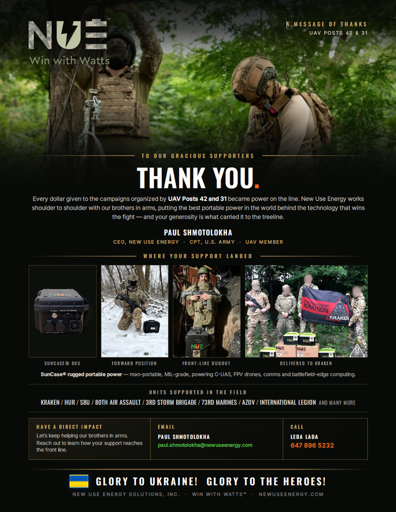 Thank you. Every dollar given to the campaigns organized by UAV Posts 42 and 31 became power on the frontline.