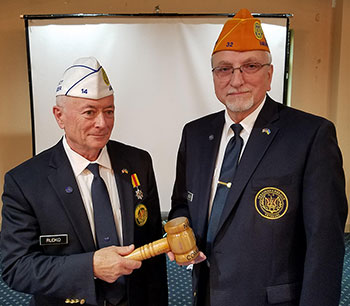 Ihor Rudko, accepts the UAV gavel from Peter Bencak, retiring national commander