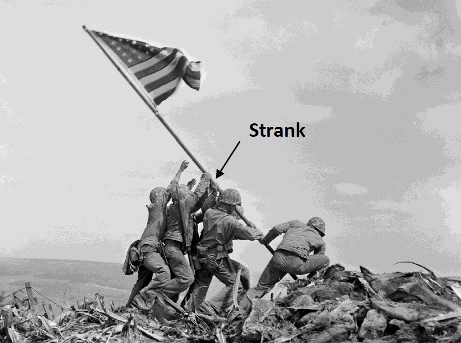 Marine Corps Sgt Michael Strank is an example of Ukrainian American Military Service.  Strank is pictured helping raise the American flag at Iwo Jima.