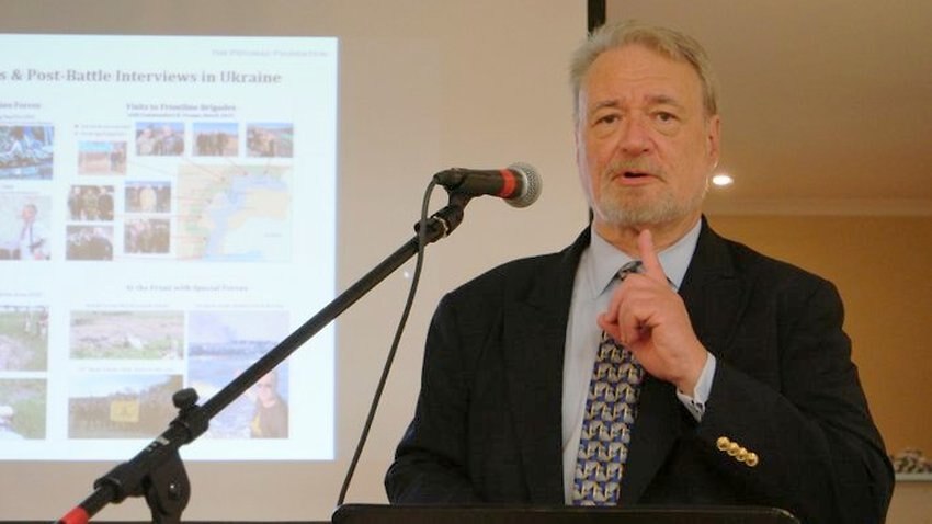 Phillip Karber speaking at lectern